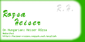rozsa heiser business card